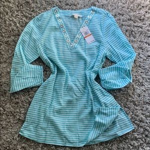🌟🔔🧡 Michael Kors turquoise blouse Brand New